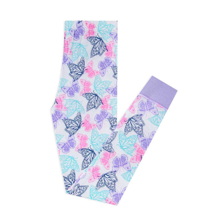 Blue and Pink patterned Pants as part of the René Rofé Girls Snug Fit Cotton Pajama Pant and Short Set