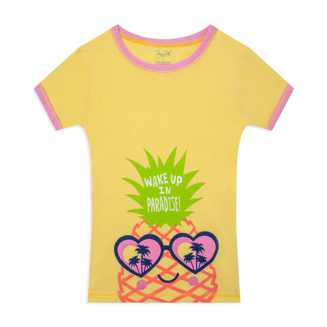 René Rofé Girls Snug Fit Cotton Pajama Pant And Short Set