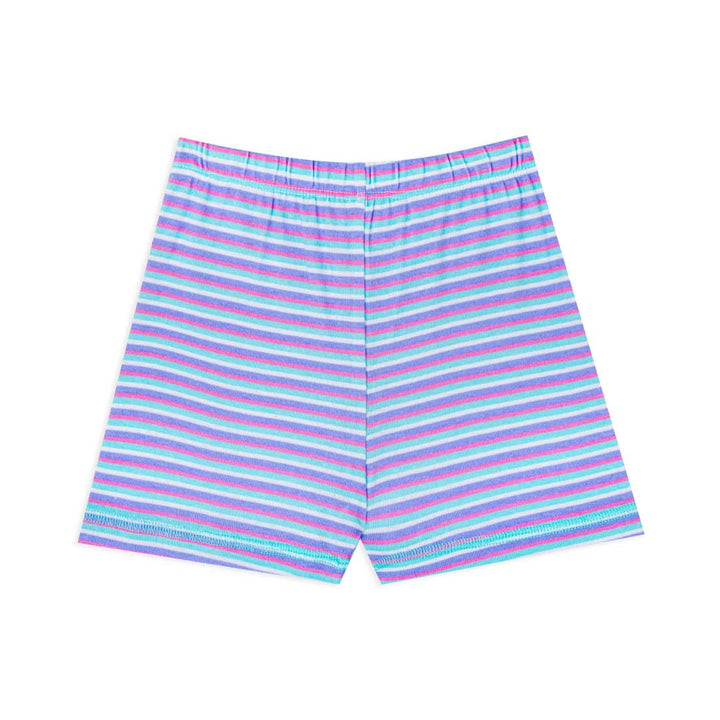 Pink and Blue striped Pajama Pant as part of the René Rofé Girls Snug Fit Cotton Pajama Shorts and Short Set