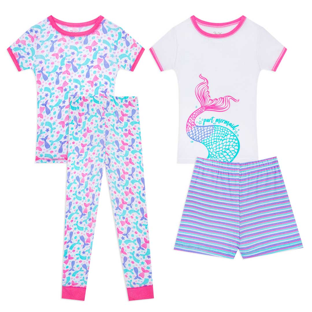 René Rofé Girls Snug Fit Cotton Pajama Pant And Short Set