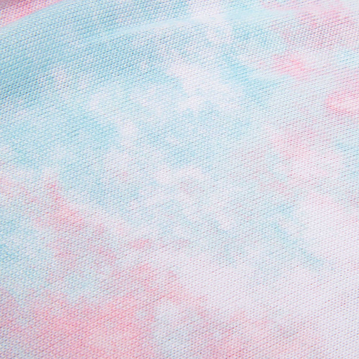 Pink Blue Tie Dye colored Hacci Pajama Pant close up view