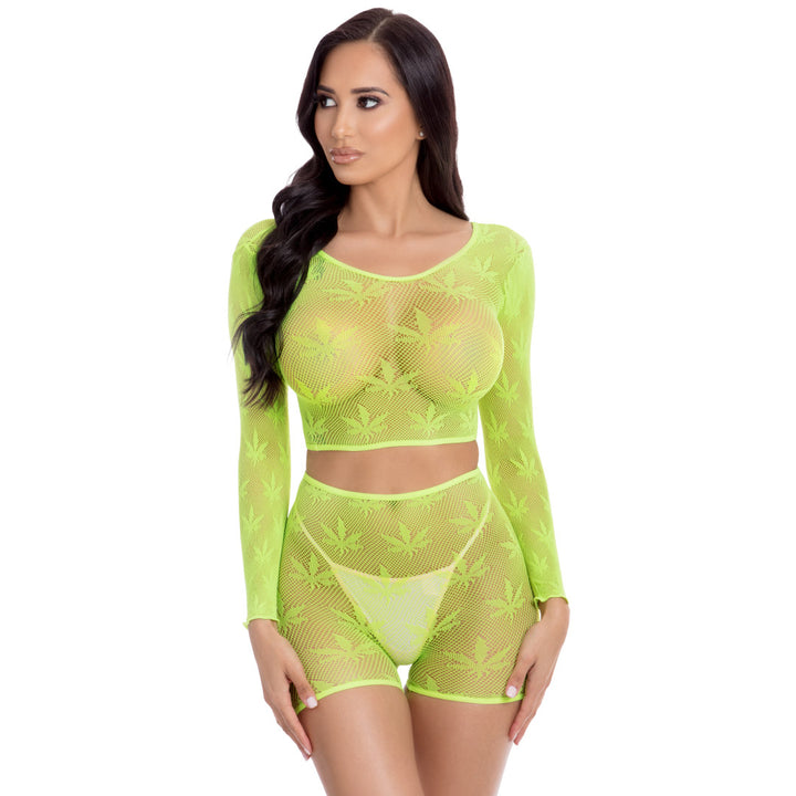 Leaf it To Me Short Set in Green by René Rofé