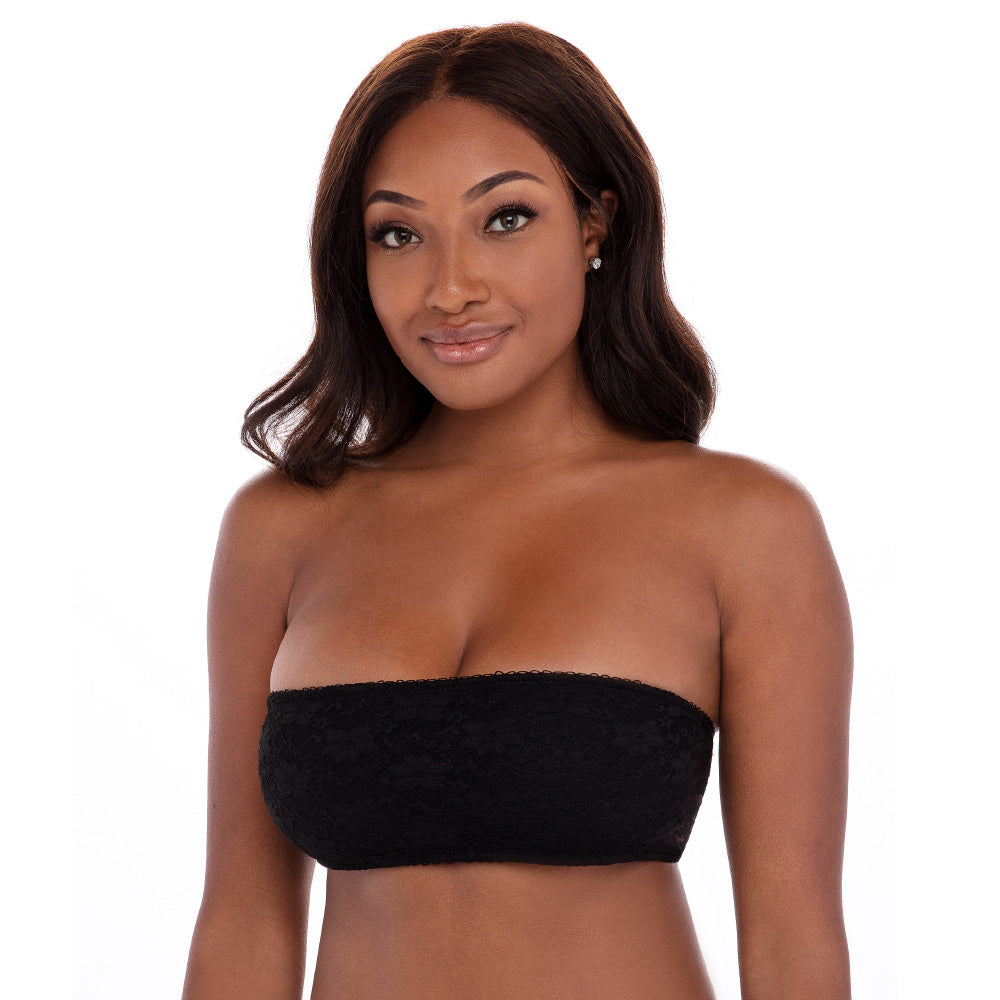 Womens Sexy Lace Bandeau Bra Strapless Tube Top Padded Bralette Seamless  Wrapped Breast Bra Stretchy Chest Wrap, Black, Small : : Clothing,  Shoes & Accessories