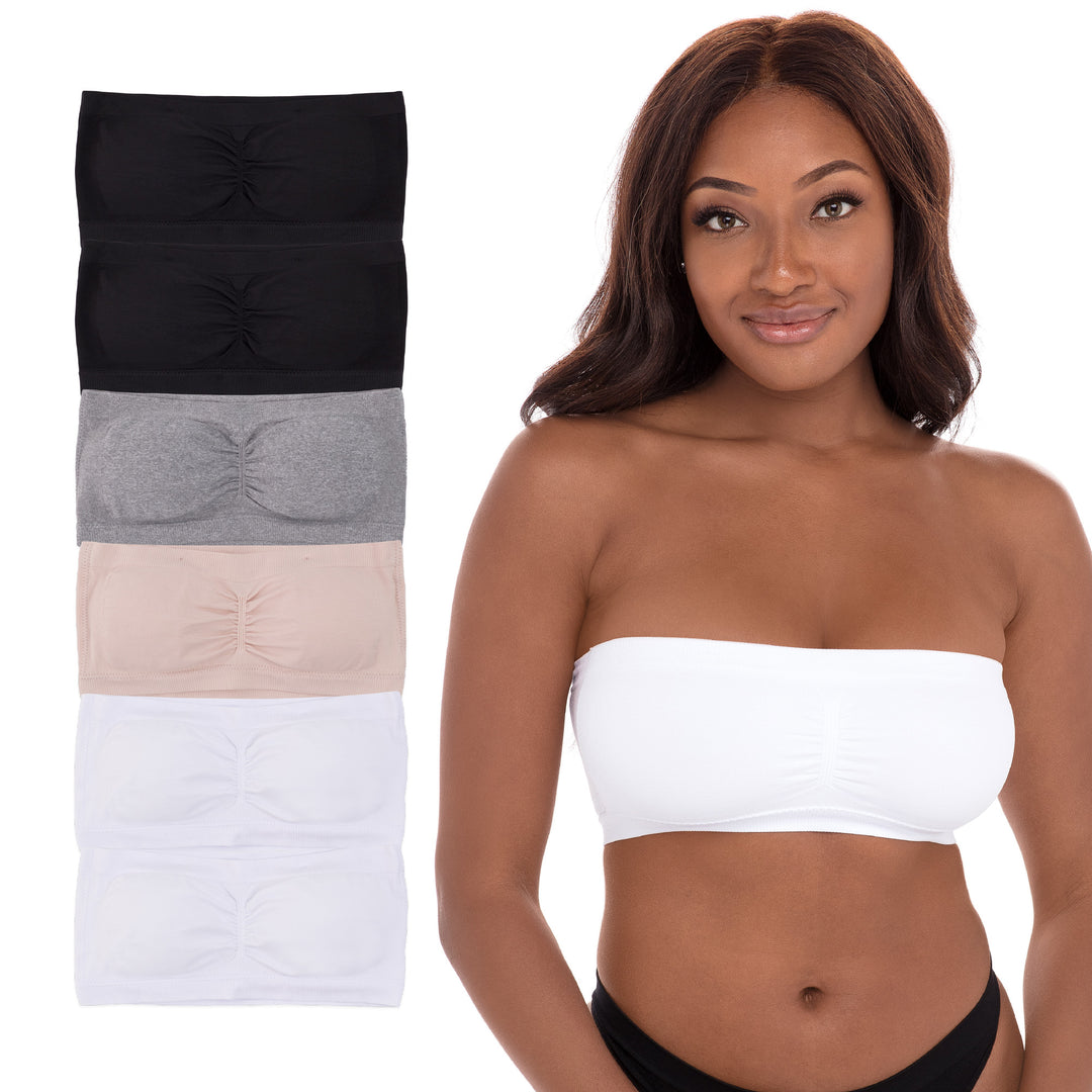 White Crop Top Tube Top Strapless Bandeau Tight Fitting Sexy Top Seamless