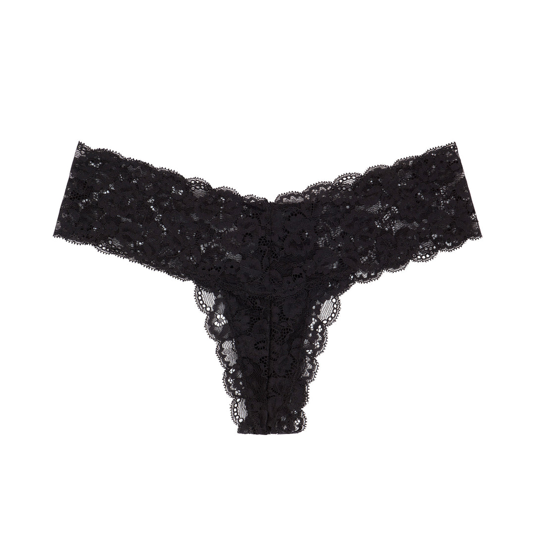 Rene Rofe Lingerie Women's T Back Low Waist and See Through Sexy Cheeky Floral Lace G String Thong Panties | 12 Pack Lace Thong Panties