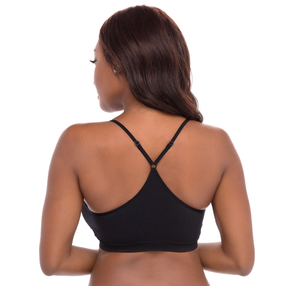 René Rofé Rene Rofe Lingerie Womens 6 Pack Seamless Light Support Sport Bra Yoga Top Neutrals