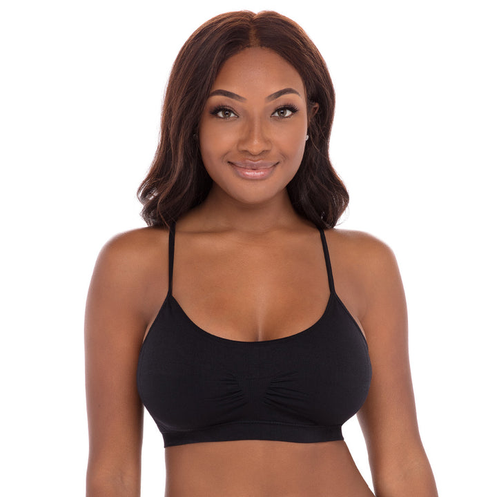René Rofé Rene Rofe Lingerie Womens 6 Pack Seamless Light Support Sport Bra Yoga Top Neutrals