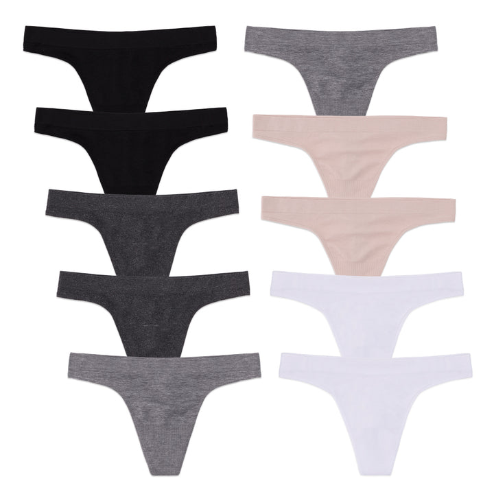 René Rofé Sophie B By Rene Rofe Lingerie Womens 10 Pack Seamless No Show Thong