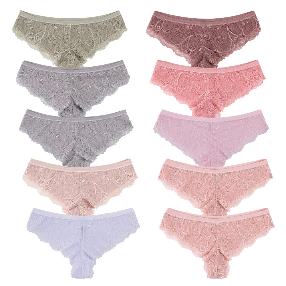 René Rofé 10 Pack Cheeky Lace Panties