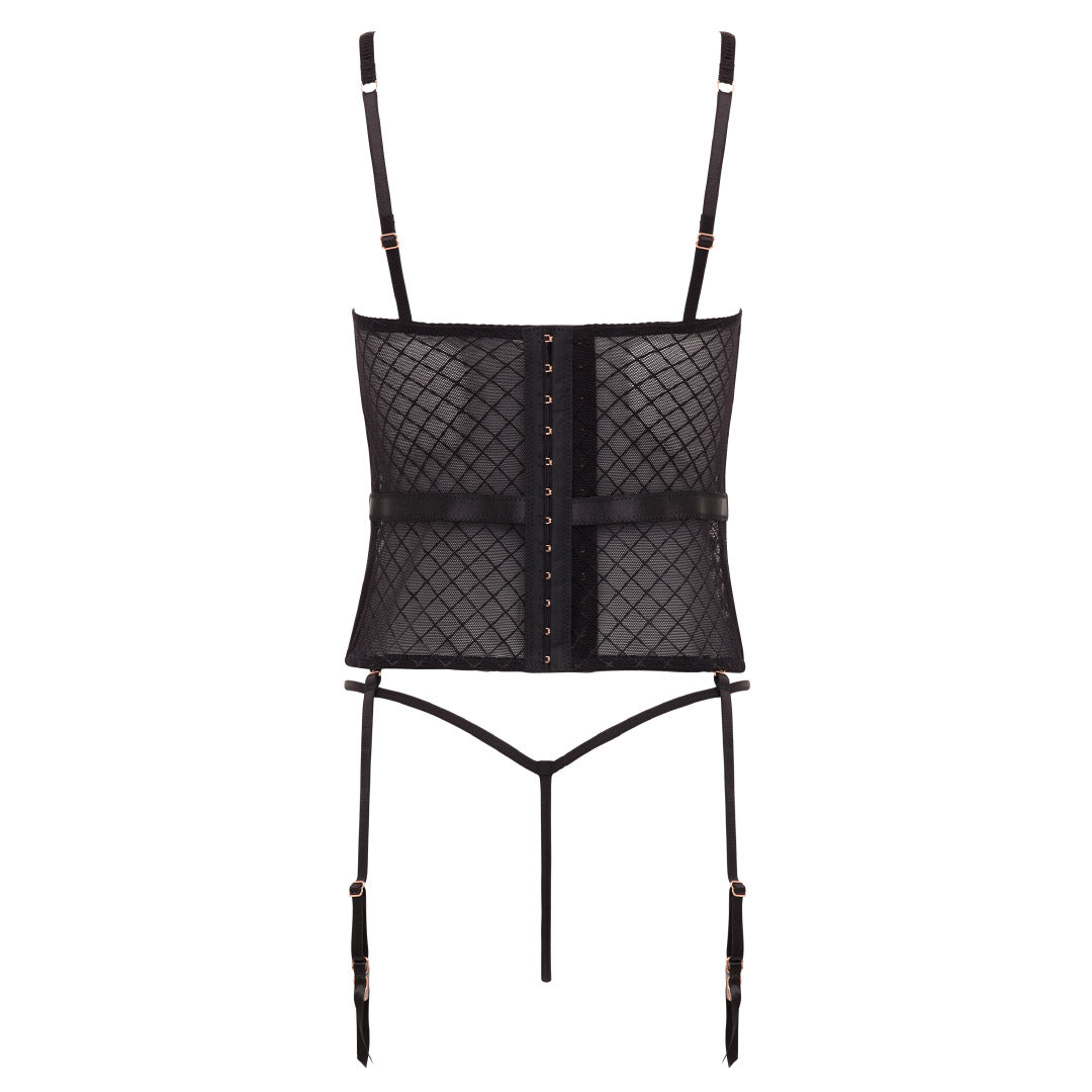 René Rofé Rene Rofe Lingerie Lurex Lace Bustier With G String Set
