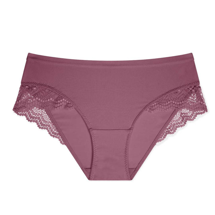 René Rofé Neo Du Jour Laser Cut Hipster with Lace in Rosewood
