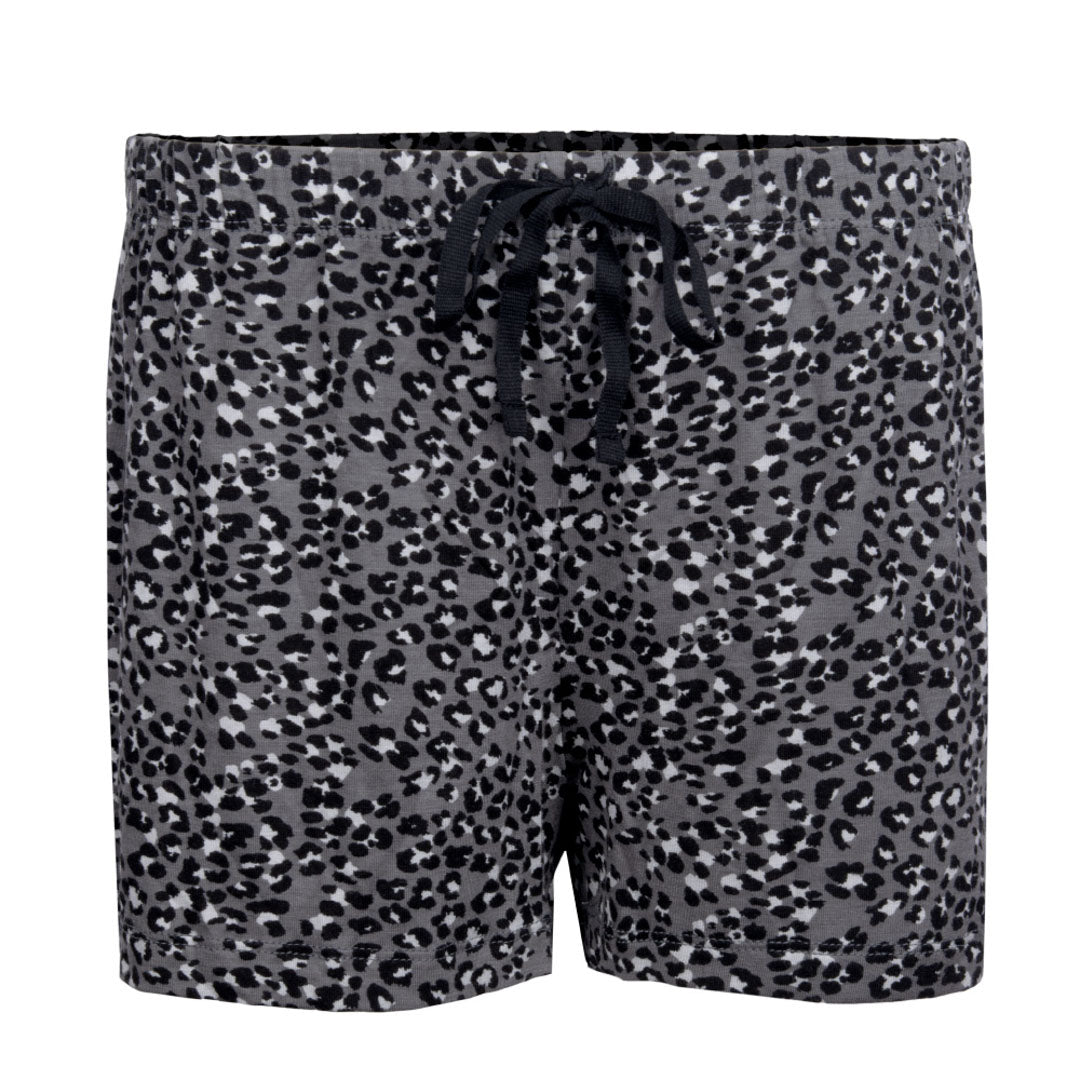 René Rofé Pillow Talk Pajama Shorts - 4 Pack in Black and Leopard Print