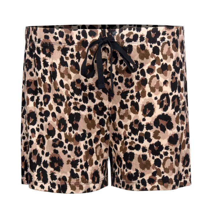 René Rofé Pillow Talk Pajama Shorts - 4 Pack in Black and Leopard Print
