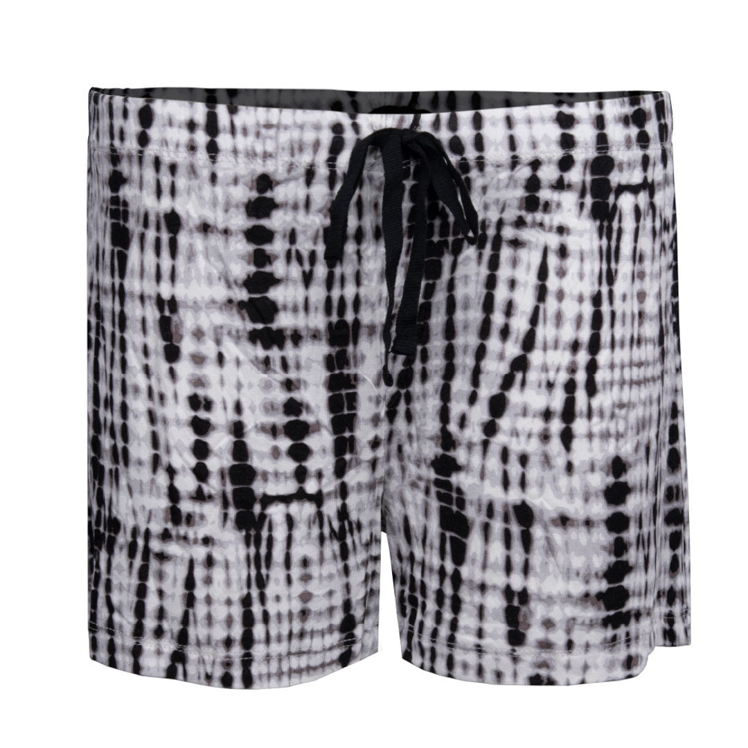 René Rofé Pillow Talk Pajama Shorts - 4 Pack in Black and White Tie Dye