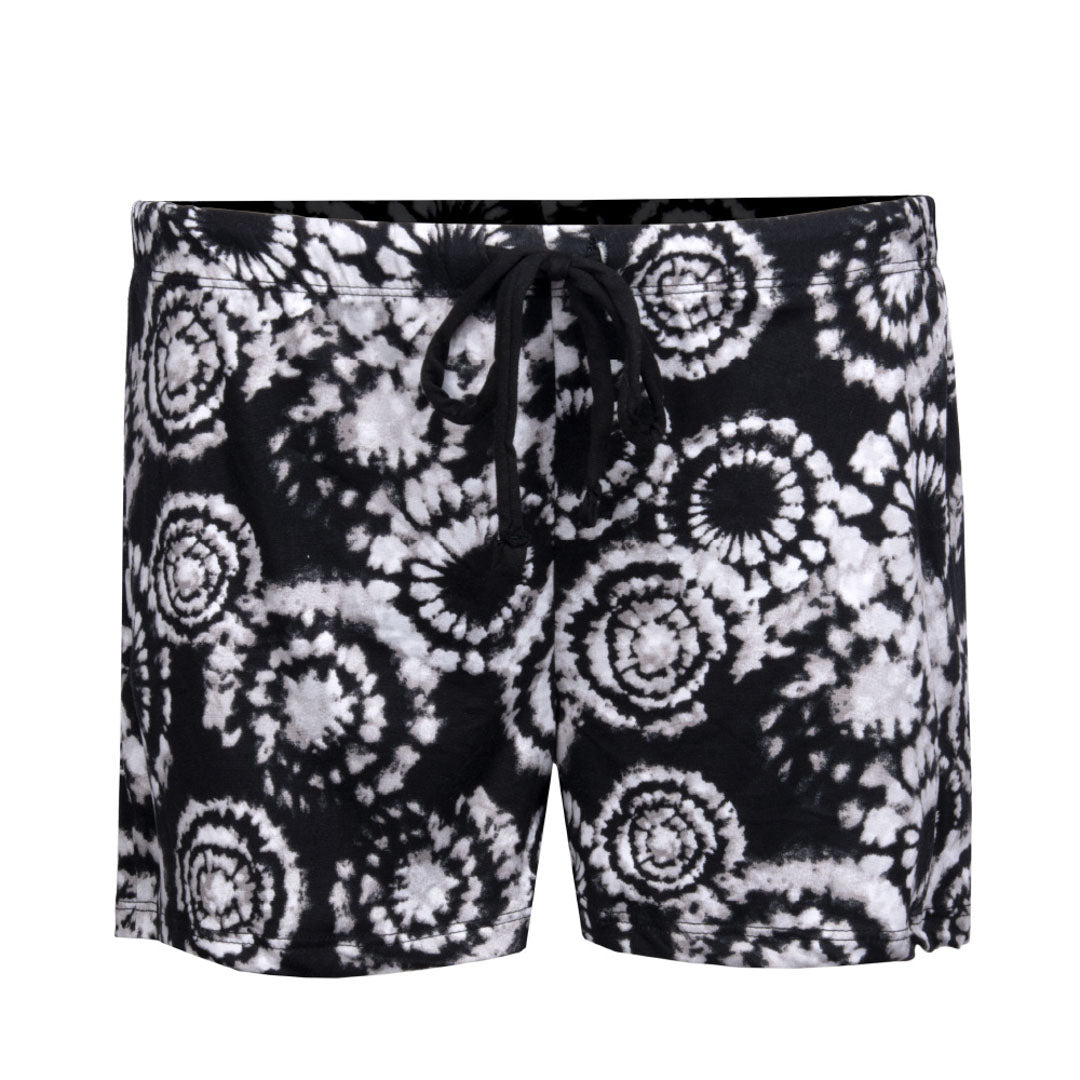 René Rofé Pillow Talk Pajama Shorts - 4 Pack in Grey with Black and Pink Tie Dye