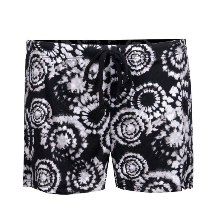 René Rofé Pillow Talk Pajama Shorts - 4 Pack in Grey with Black and Pink Tie Dye