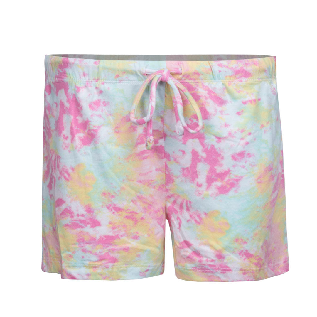 René Rofé Pillow Talk Pajama Shorts - 4 Pack in Grey with Black and Pink Tie Dye