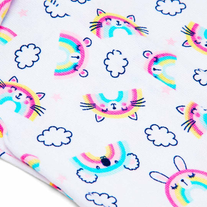 Pointelle Blanket Sleeper for Kids (Infant Girls) in clouds and rainbows pattern by René Rofé