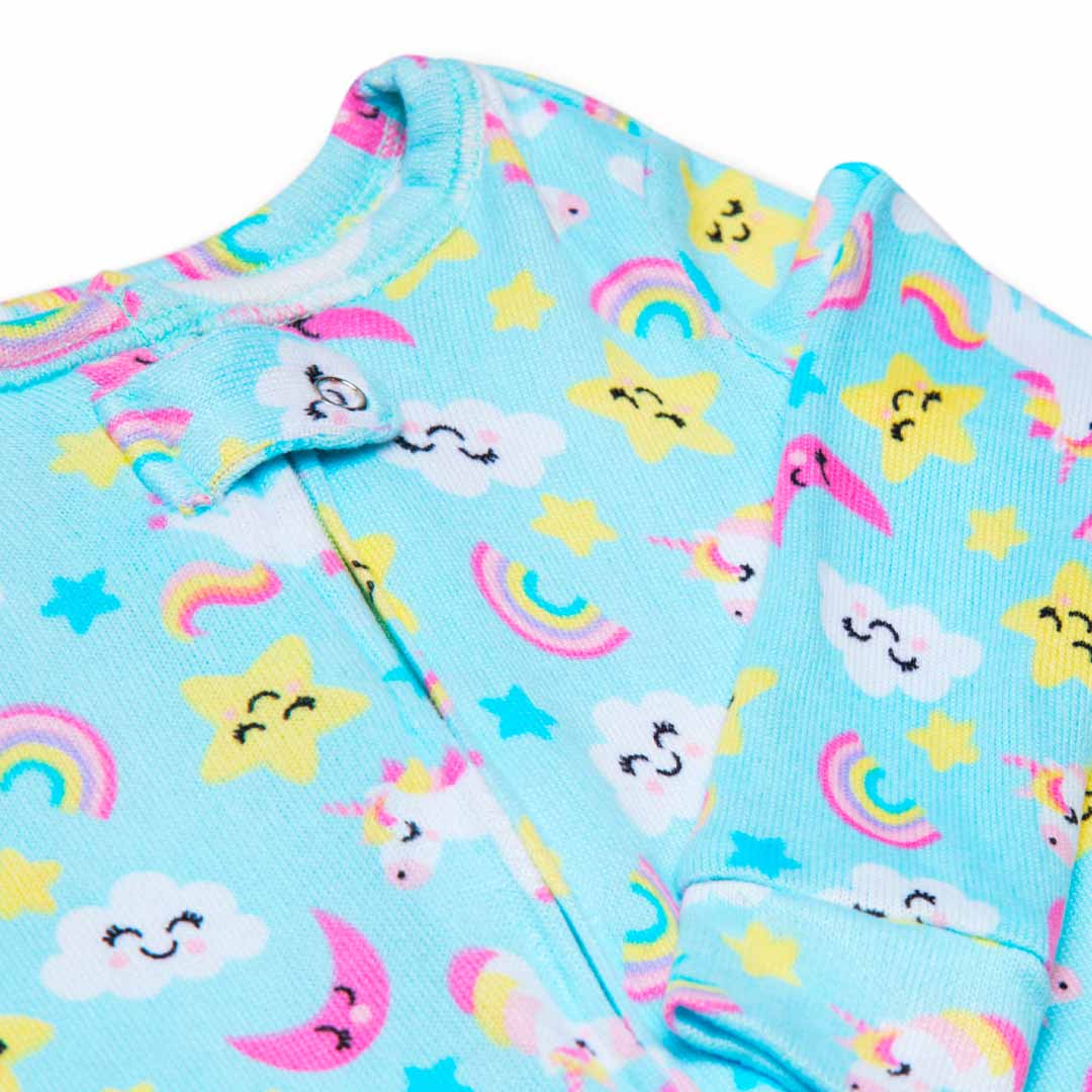Pointelle Blanket Sleeper for Kids (Infant Girls) in rainbows and unicorns pattern by René Rofé