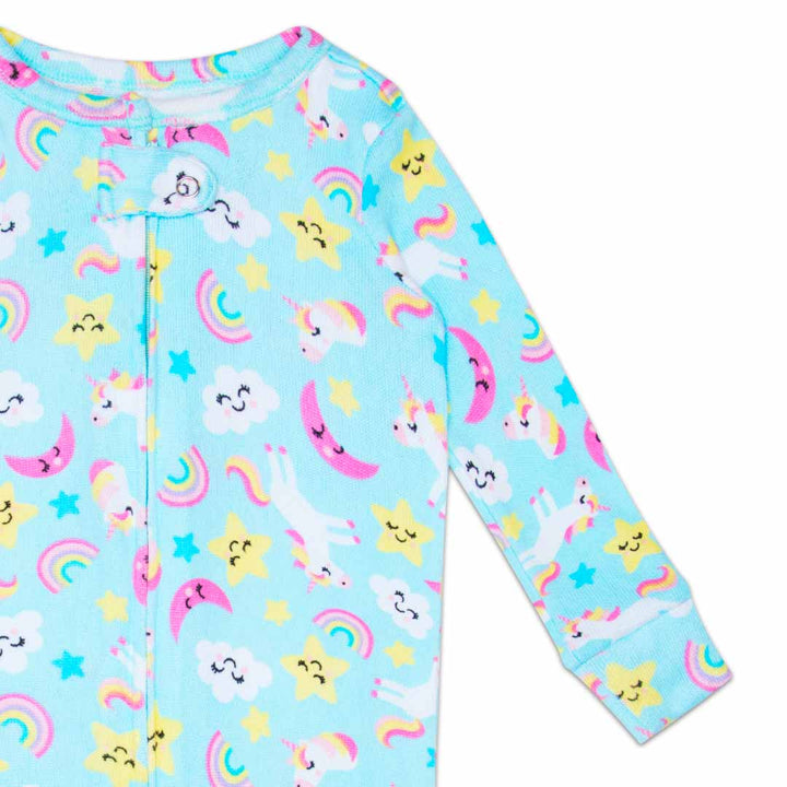 Pointelle Blanket Sleeper for Kids (Infant Girls) in rainbows and unicorns pattern by René Rofé