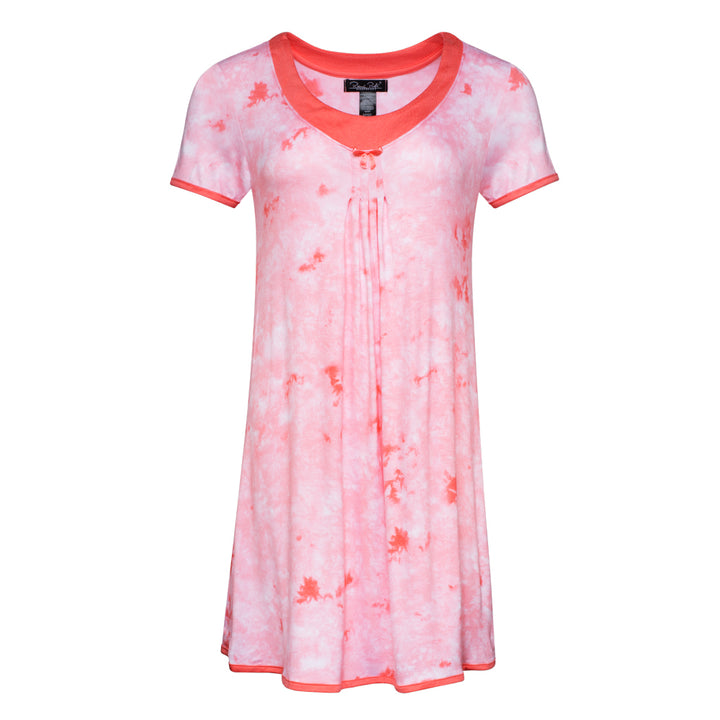René Rofé Rayon Spandex Sleepshirt in Orange and Pink Tie Dye