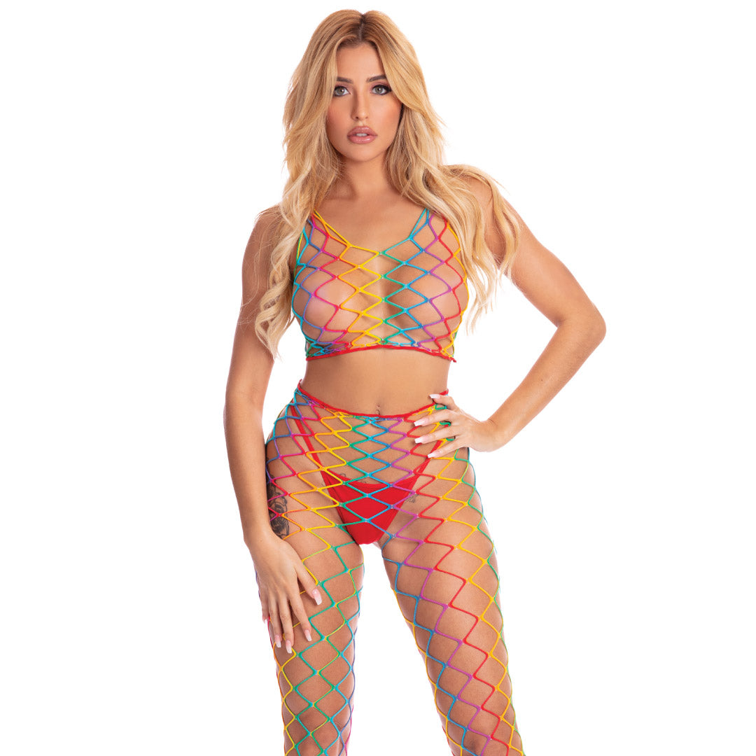 René Rofé Roy G Biv 2 Piece Bodystocking