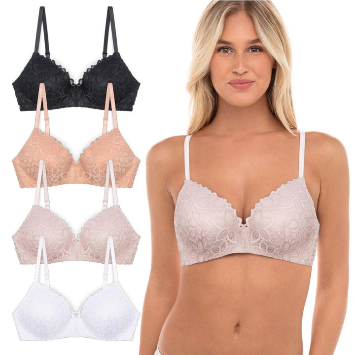 René Rofé Soft Foam Wireless T Shirt Bra 4 Pack