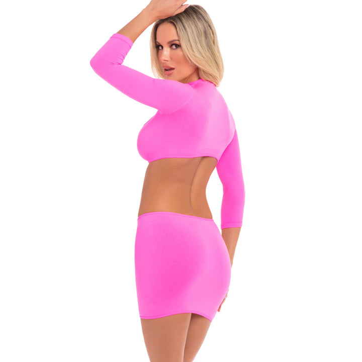 Stop & Stare 2 Piece Skirt Set in Pink by René Rofé