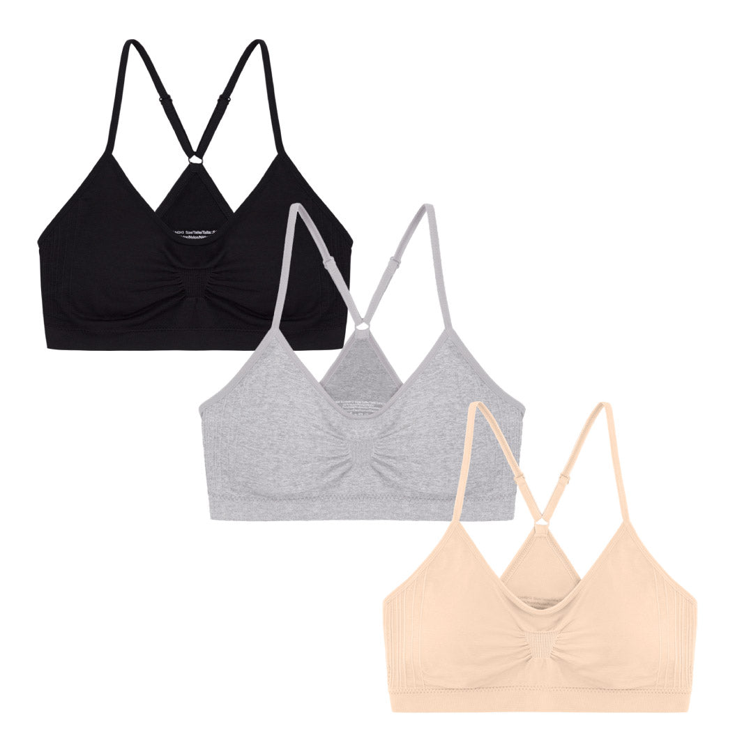 Women's 3 Pack Seamless Sports Bras for Summer Soft Wireless Sleep Bra with  Removal Pads