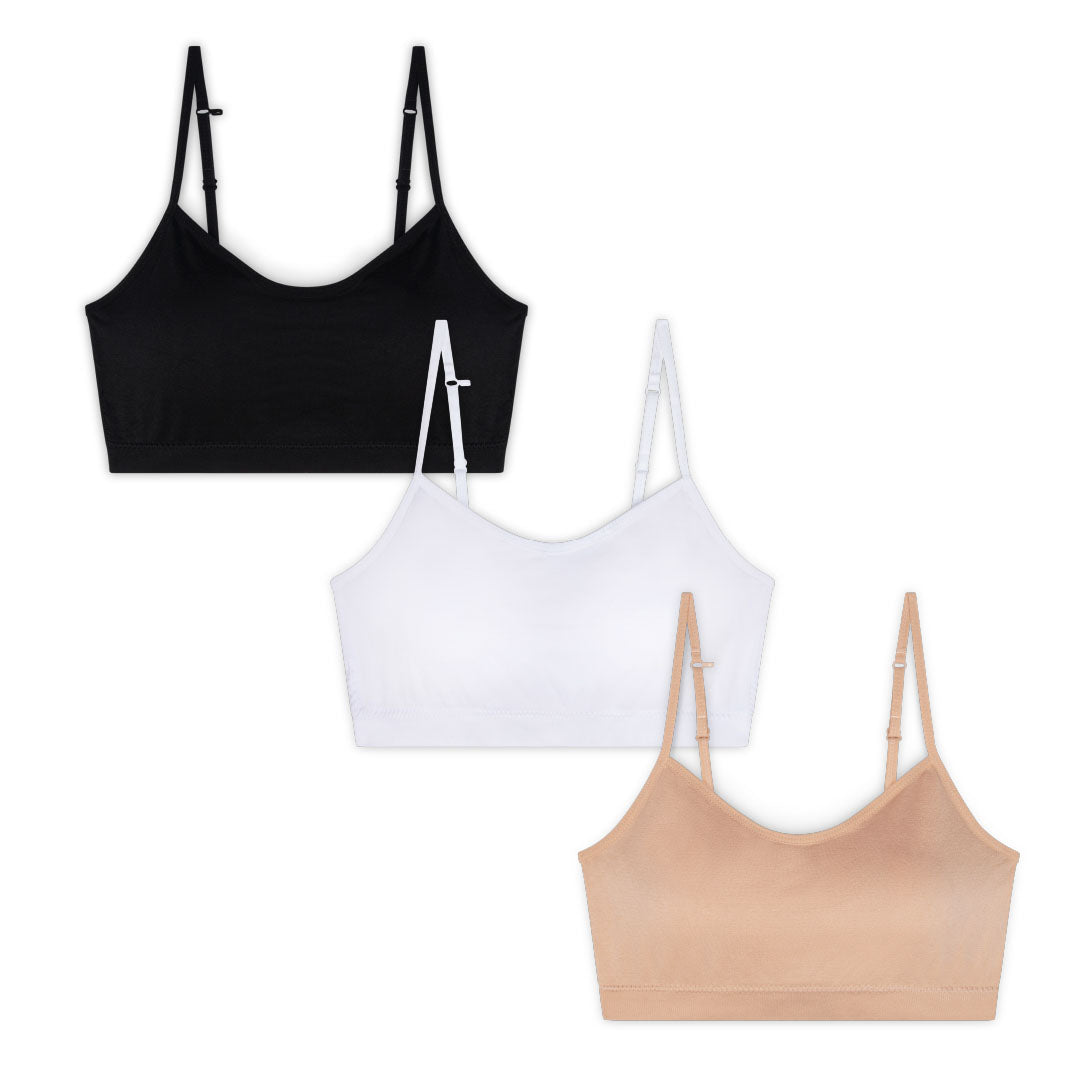 Boolavard 3 Pack (TM) - The Ultimate Comfort Bra. Seamless Support Comfort  Sport Stretch Action Leisure Black White Nude : : Clothing, Shoes