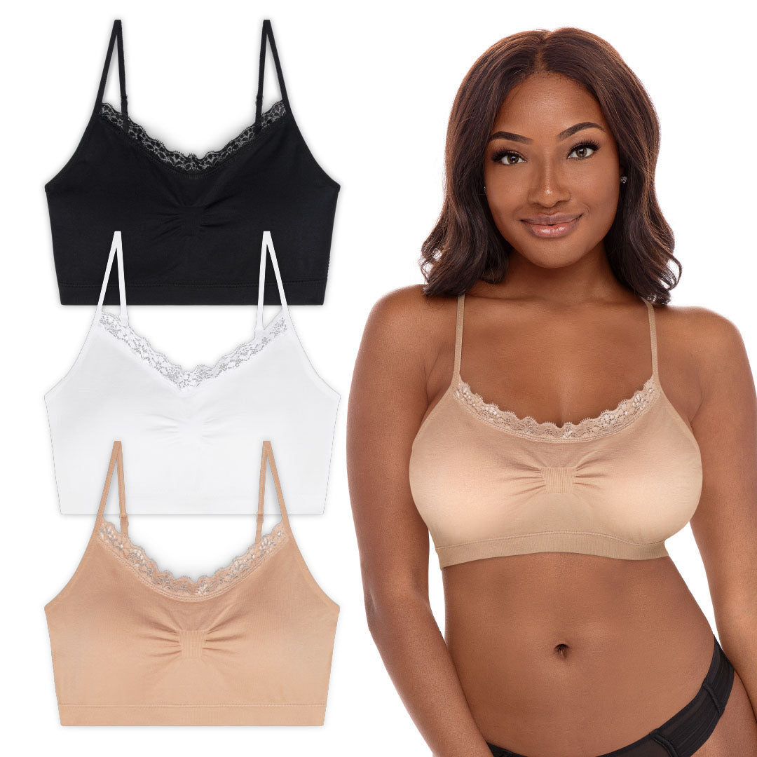 René Rofé Wireless Sports Bras With Removable Pads 3 Pack