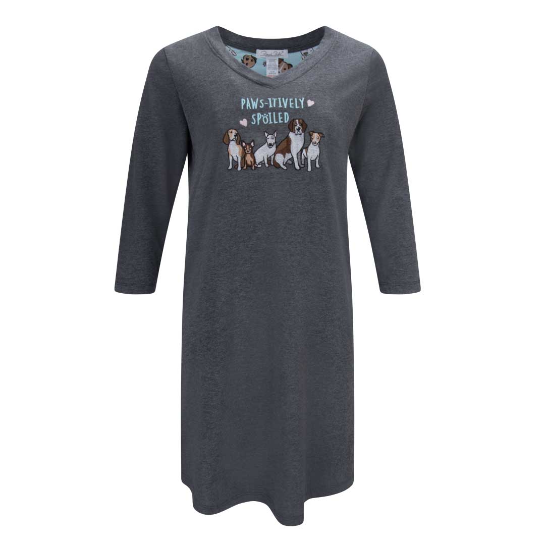 René Rofé Womens 3 4 Sleeve Cotton Nightshirt