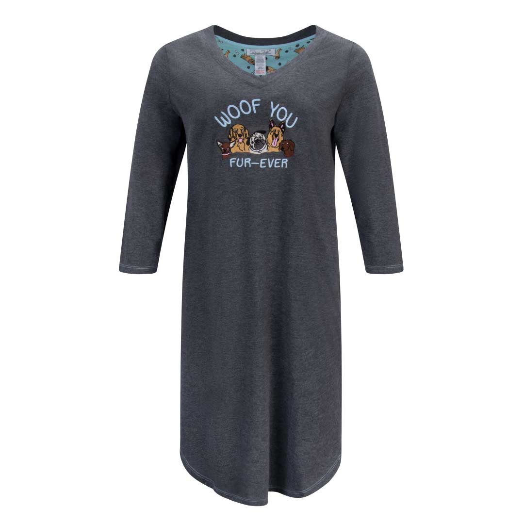 René Rofé Womens 3 4 Sleeve Cotton Nightshirt