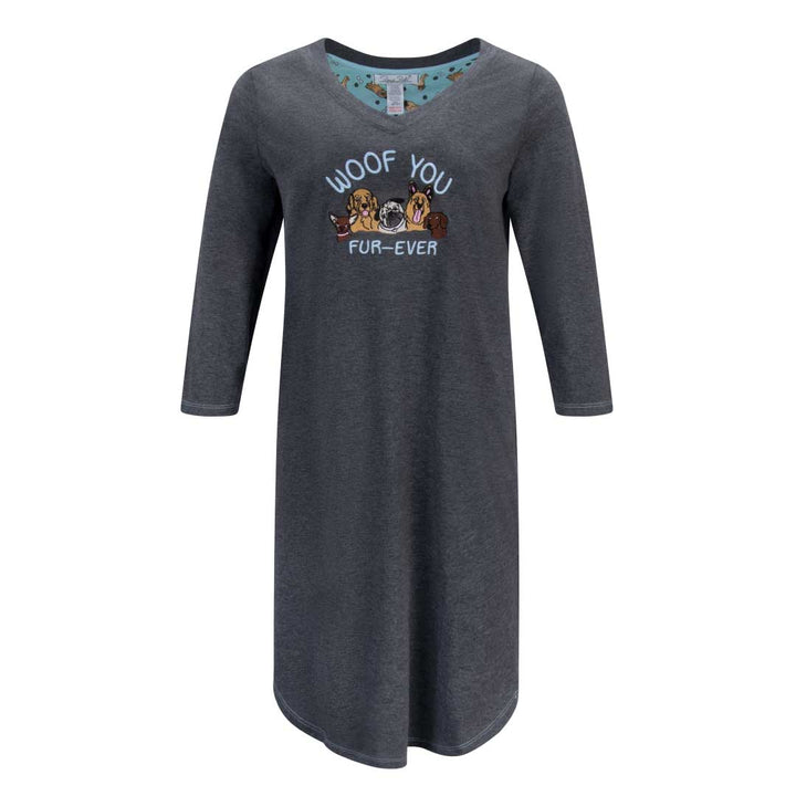 René Rofé Womens 3 4 Sleeve Cotton Nightshirt