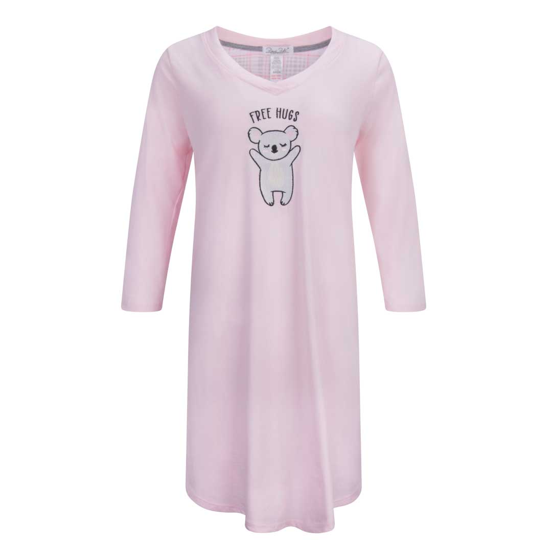 René Rofé Womens 3 4 Sleeve Cotton Nightshirt