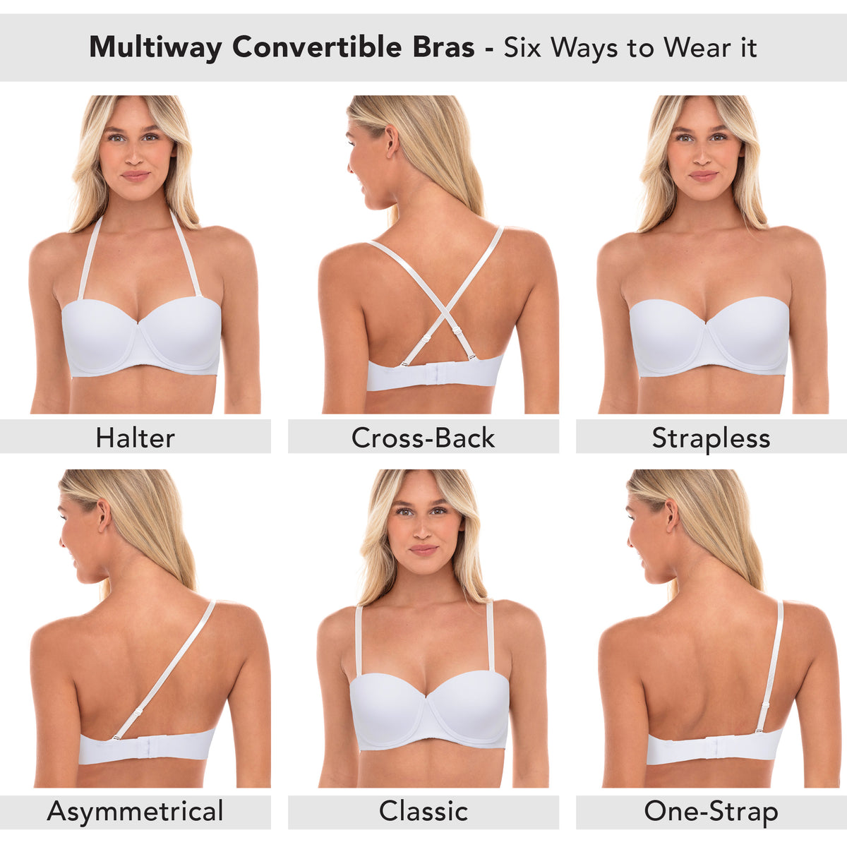 René Rofé Rene Rofe Sophie B Lingerie 4 Pack Multiway Convertible Contour Bra