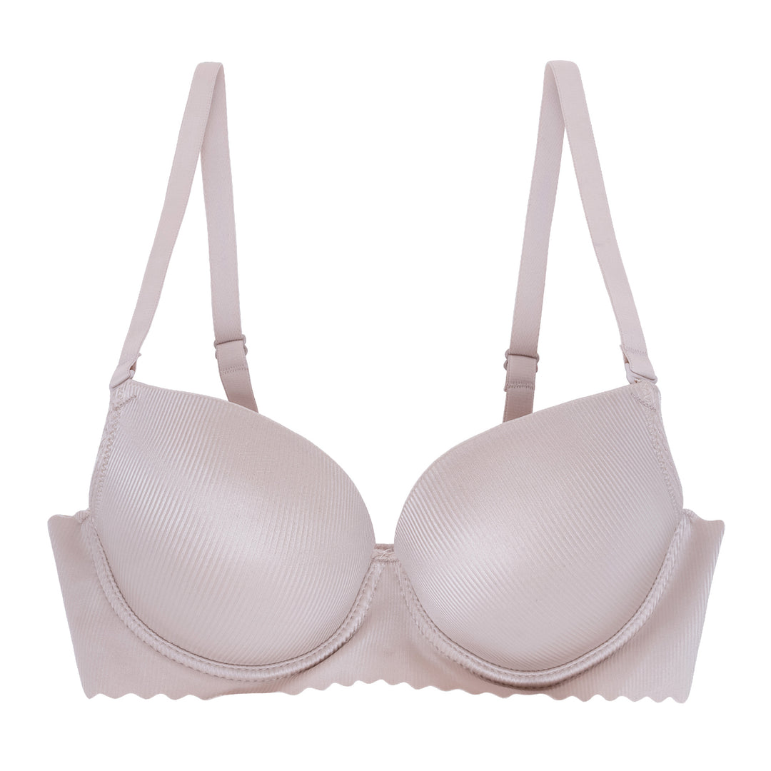 2-pack microfibre push-up bras - Light pink/White - Ladies