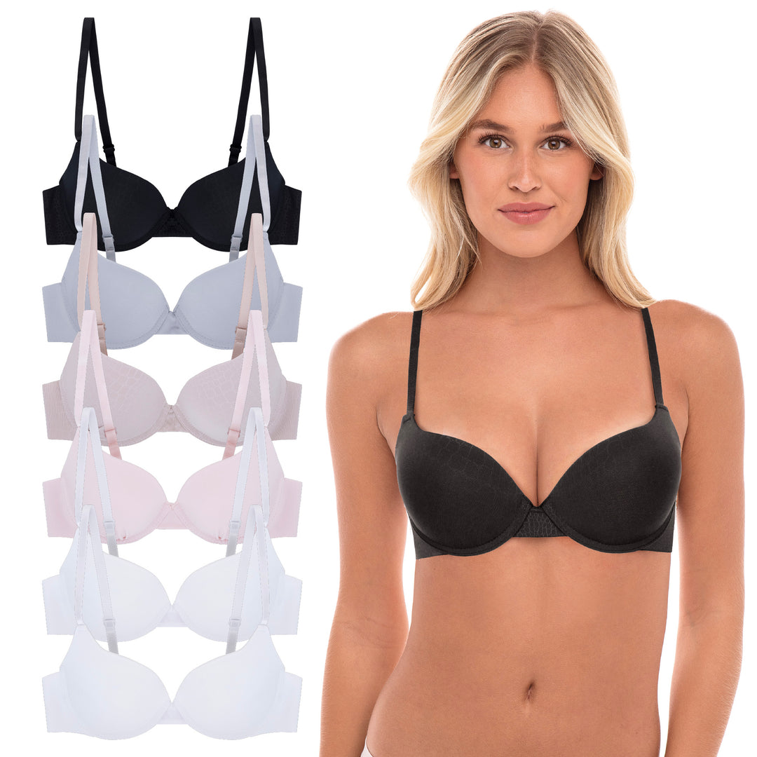 6 Pack Light Push Up Bras – René Rofé